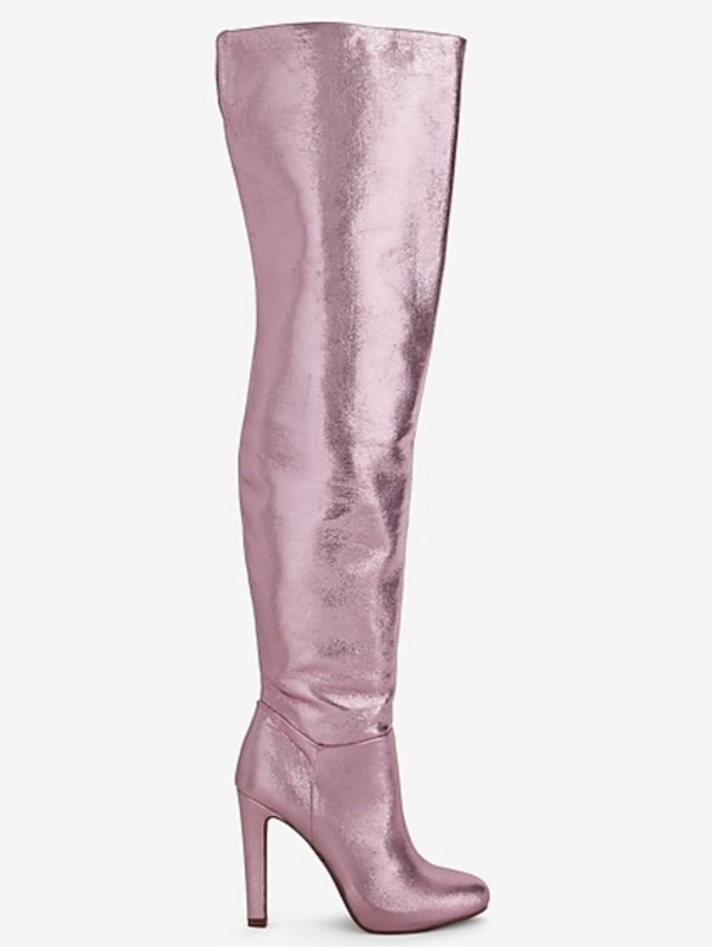 BRIAN ATWOOD x EXPRESS Metallic Pink Over the Knee Boots Size 7 NWT